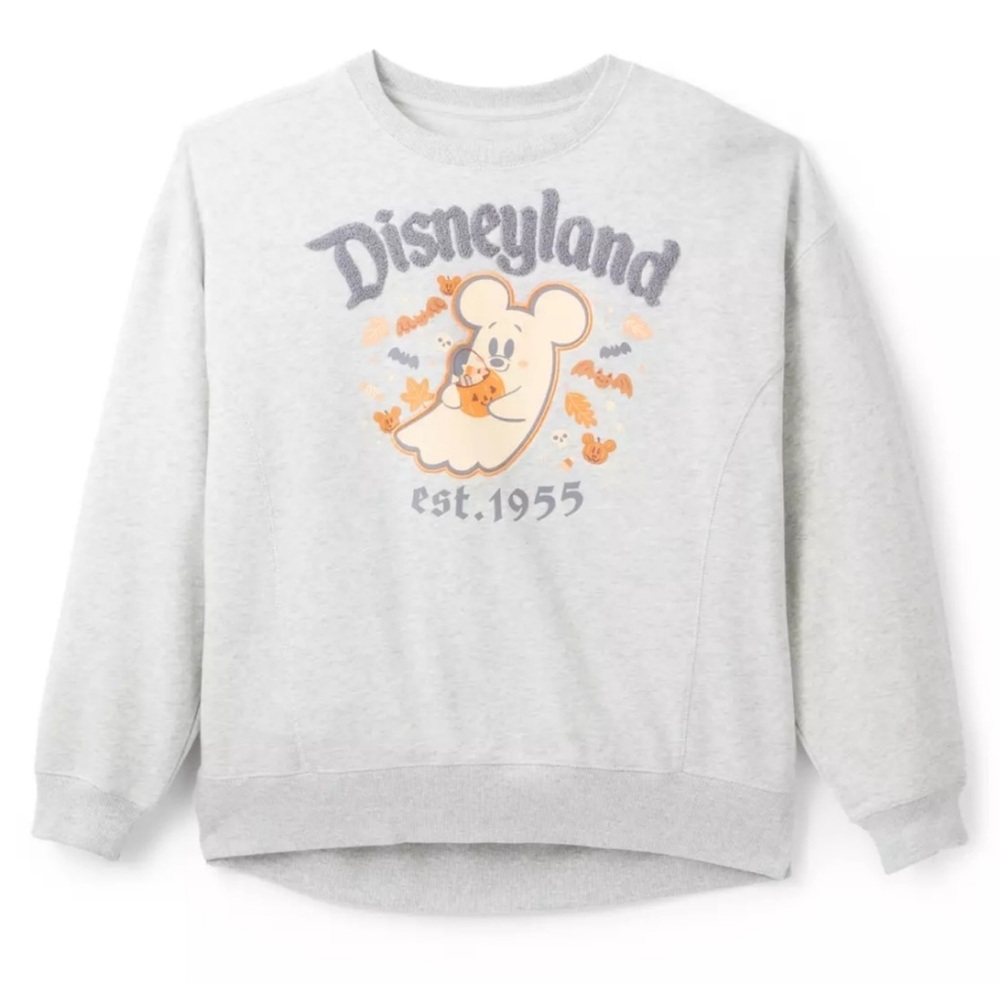 Disney Disneyland Grey and Orange Ghost Mickey Sweatshirt